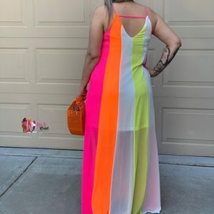 KT COLOR BLOCK MAXI DRESS
